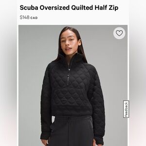 Lululemon half zip cropped quilted sweater